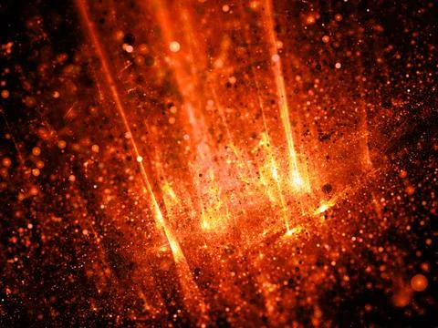 Red fiery glowing big data fractal Stock Illustration