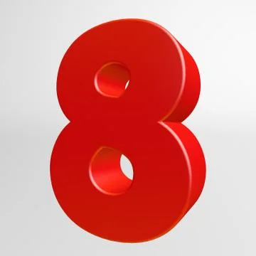 A red figure eight on a white background Stock Illustration