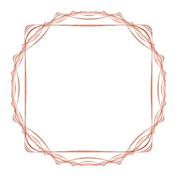 Red figured frame of square shape Stock Illustration