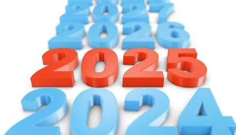 Red  figures 2025 Stock Illustration