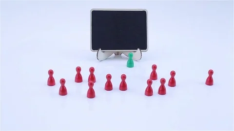 Red figures representing a half empty classroom. Stock Footage 80865699