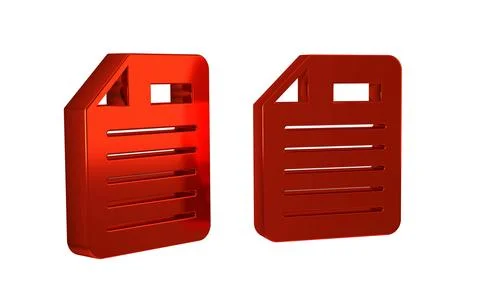 Red File document icon isolated on transparent background. Checklist icon. .. Stock Illustration