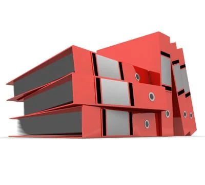 Red file folder isolated on white. Stock Illustration