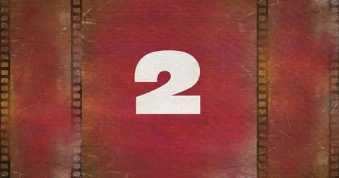 Red film countdown image 4k Stock Illustration