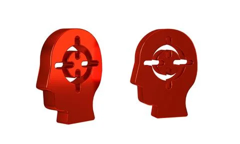 Red Finding a problem in psychology icon isolated on transparent background. イラスト素材