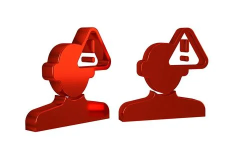 Red Finding a problem in psychology icon isolated on transparent background. Illustrazione stock