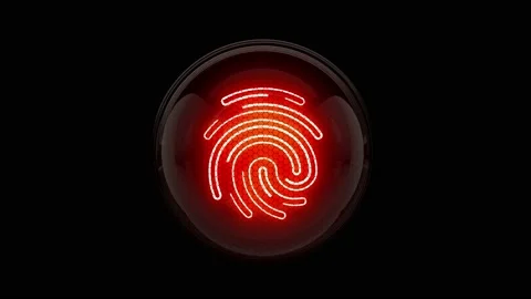 Red Fingerprint. Fingerprint icon. Loop animation. Stock Footage 153272806
