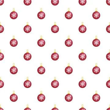 Red fir tree ball pattern seamless Stock Illustration