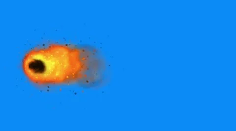 Red fire abstract video on a blue background Stock Footage 12546790