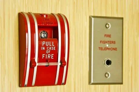 Red fire alarm Fotos Stock
