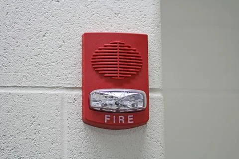 Red Fire Alarm with Strobe Stock Photos