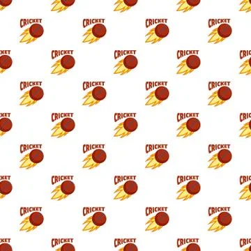 Red fire ball cricket pattern seamless vector Stockillustratie