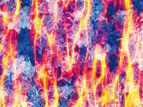 Red fire on blue ice background Stock-Illustration