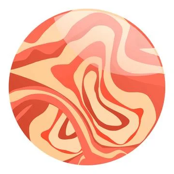 Red fire bubble icon cartoon vector. Circle ball Stock Illustration