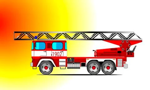Red fire car Stock Illustration