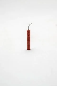 Red fire crackers isolated over white background Foto stock