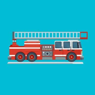 Red fire engine Stock Illustration