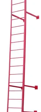Red fire escape on white 스톡 사진