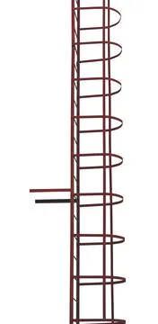 Red fire escape on white Stock Photos