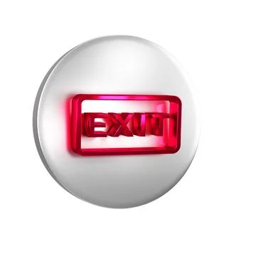 Red Fire exit icon isolated on transparent background. Fire emergency icon... Ilustración de archivo