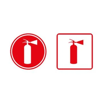 Red fire extinguishe Illustrazione stock