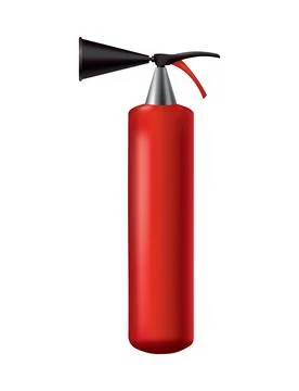 Red fire extinguisher. Isolated portable fire-fighting unit. Firefighter tool イラスト素材