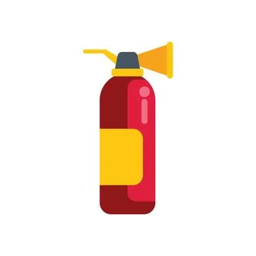 Red fire extinguisher preventing fire damage and ensuring safety Stock Illustration