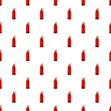 Red fire extinguisher seamless pattern background Stock Illustration