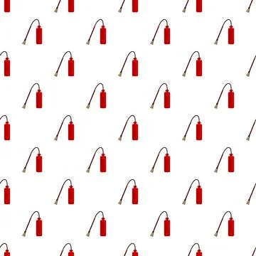 Red fire extinguishers repeat seamless pattern Stock Illustration