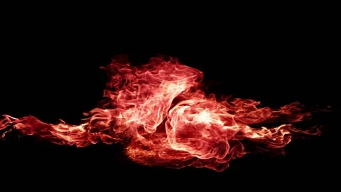 Red Fire flame burn smoke animation Video stock 146013008