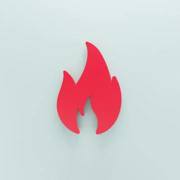 Red Fire flame icon isolated on gray background. Heat symbol. Minimalism conc Stock Illustration