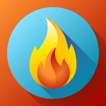 Red fire flame icon vector logo illustration イラスト素材