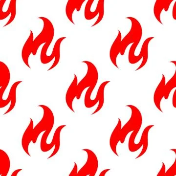 Red fire flames seamless pattern Stock Illustration