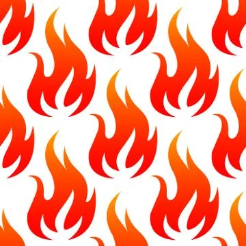 Red fire flames seamless pattern Stock Illustration