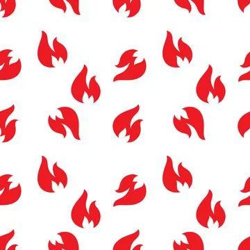 Red fire flames seamless pattern for background or safety concept design Stock Illustration