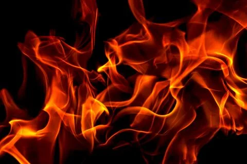 Red fire forms abstraction in black background Stock Photos