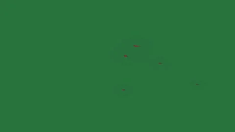 A red fire on green background and with white border ball screen dot it dots Stock Footage 335681343