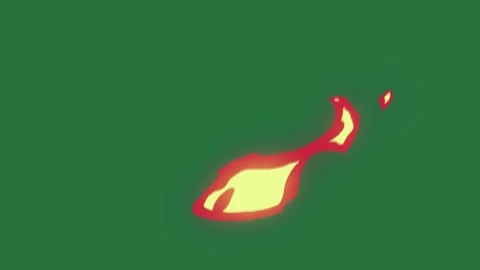 A red fire on green background and screen with it chili green screen animated Video stock 335681489