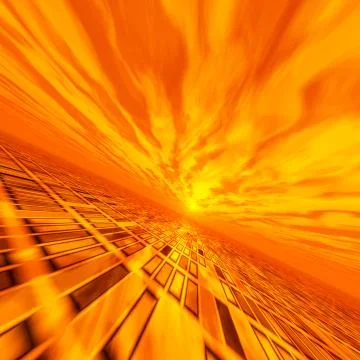 Red Fire Grid Horizon Stock Illustration