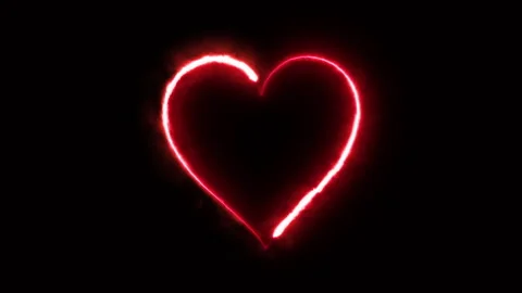 RED FIRE HEART Stock Footage 262784470