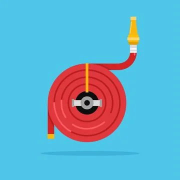 Red fire hose icon. fire fighting equipment illustration Stock Illustration