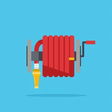 Red fire hose icon. fire fighting equipment illustration Stock Illustration