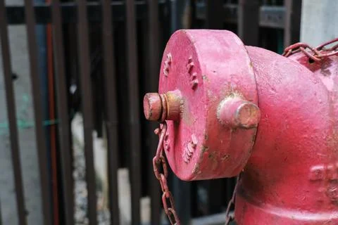 Red fire hose Stock Photos