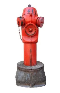 Red fire hydrant, also called a fire plug Stock Photos