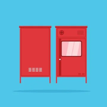 Red fire hydrant box icon. fire extinguisher equipment illustration Stock Illustration