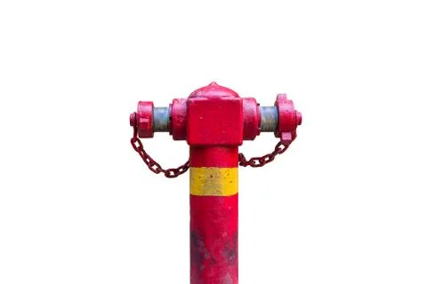 Red Fire Hydrant with Chain, Isolated white background Stock Photos
