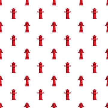 Red fire hydrant continuous pattern for emergency services Stock Illustration
