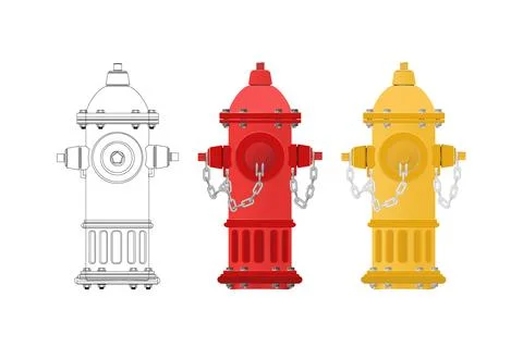 Red Fire Hydrant Emergency Equipment for City Firefighting Stock Illustration