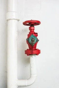 Red Fire Hydrant in the ferry. Stock Photos