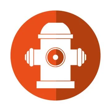 Red fire hydrant fire fighting orange circle Illustrazione stock